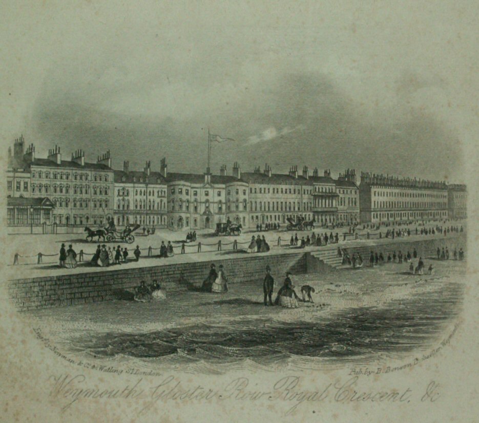 Steel Vignette - Weymouth Gloster Row, Royal Crescent, &c - Newman
